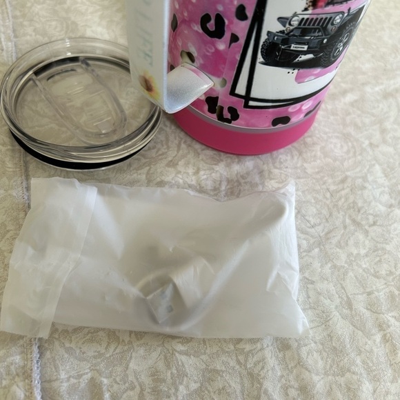 NWOT Jeep Life Leopard Print Tumbler with Built In Speaker Beach Pink - Picture 9 of 10